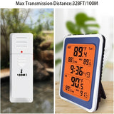 1pc Wireless Temperature and Humidity Monitor with Remote Control - Perfect for Indoor and Outdoor Use - Batteries Not Included