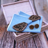 Handmade Men's Wood Bow Tie And Hankerchief Set With Wooden Case