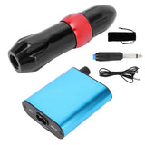 Tattoo Pen Adjustable Voltage Low Noise Tattoo Machine Aluminum Alloy Frame with Power Supply Wireless Foot Pedal for Beginners