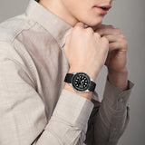 PINTIME Men Automatic Mechanical Sport Watch Transparent Back Case Rubber Strap Waterproof 3br Luminous 2813 Movement Wristwatch