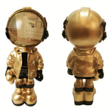 1pc Golden Astronaut Ornament, Resin Statue Art Craft, For Bookshelf Home Living Room Office Cafe Decor, Room Tabletop Display Entryway Decor, Winter Christmas New Year Decor