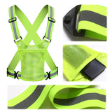 Night Lightweight Reflective Safety with Pouch High Visibility Running Vest Adjustable for Men & Women