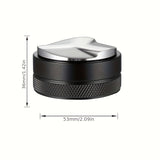 1set Coffee Tamper 2 In 1 Double-headed Anti-slip 51/53/58mm Cloth Powder Adjust The Height Of The Flat Bottom Three-leaf Macaron