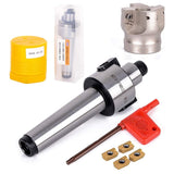 1Pc MT3-FMB-Shank 50mm Face End Mill CNC Milg Cutter + 4Pcs APMT1604 Inserts with Wrench and Box for Plate Cutting Pi