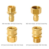 Kit 4 PCS M22 Quick Connect Fitting Coupler Brass Pressure Adapters for Power Washer Gun