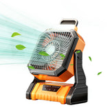 Camping with LED Lantern USB Rechargeable Oscillating 4 Gears Wind Speed Personal Fan for Outdoor Travel Hiking