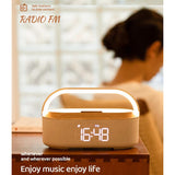 Desk Lamp Wireless Charging Speaker Digital Alarm Clock With Wireless Charger Clock Radio Night Light Dual Speakers Home Bedside