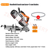 220V Handheld Band hine 1100W Portable Bandsaw Horizontal Cutting Saw For Metal Wood