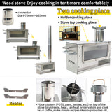 Rocket Wood-Burning for Camping Outdoor Fireplace Cooking Stove Microcrystale Pyrex Glass Window