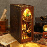 3D Wooden Puzzle Bookend Kit Bookshelf Decor, With Light Model Kits For Adults