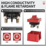DaierTek Boat Disconnect Waterproof 12V 48V Battery Shut Off ON/Off 300A Heavy Duty Kill Switch for Marine