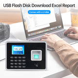 Time Clock Attendance hine for Employees Biometric In and Out Punching ID Card Recognition 5 Languages System