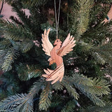 Wood Pendant With Rope Phoenix Silhouette Signs For Christmas Tree Bird Shape Cutouts Pendants