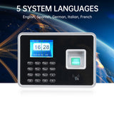 Time Clock Attendance hine for Employees Biometric In and Out Punching ID Card Recognition 5 Languages System