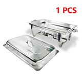 1Pcs 1/2/3 Grid Pans Rectangle Chafing Dish Food-Grade Stainless Steel Catering Buffet Food Meal Plates For Hotel Party Picnic