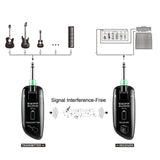 LEKATO Guitar Wireless System Transmitter Receiver Rechargeable WS-50 UHF Guitar Transmitter Receiver For Electric Guitar