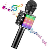 Wireless Karaoke Room Microphone Portable Bluetooth Speaker Recorder Home KTV Player LED Light Christmas Gift
