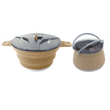 Portable Camping Water Pot Kettle - Heat Resistant, Collapsible, with Handle, Food Grade for Outdoor Fishing, Picnic, Travel