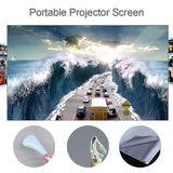 120in/100in Portable Projector HD 16:9 Frameless Video Projection Screen Foldable Wall Mounted for Home Theater Office