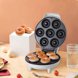 7 Holes Electric Donuts Maker - Mini 1200W Automatic, 110V/220V, Non-Stick for DIY Doughnut & Cake Baking, Kitchen Appliance for Home