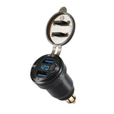 to Dual Charger QC 3.0 DIN Hella USB Adapter Aluminum with Switch Voltmeter For Motorcycle Triumph Tiger Ducati