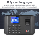 2.4 inch LCD Screen Intelligent Biometric Fingerprint Password Attendance hine Time Clock Employee Checking-in Recorder