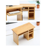 1:12 Miniature Small Computer Desk Furniture Model With Mouse And Keyboard Models Dollhouse Accessories