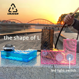 CRUSHER L Shaped Acrylic Hookah Set with LED Lights Smoking Water Pipe Narguile Complete for Party Pipes Accessories
