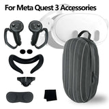Meta Quest 3 Controller Carrying Case with Face Cover, Hand Cover and Blackout Nose - VR Accessories