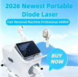 2026 Newest Portable Hair Removal Machine 4000W High-Power Ice Skin 808nm Polarized Tube Laser Hair Removal Machine