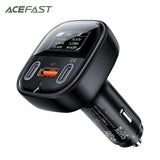 ACEFAST B5 101W Metal OLED Display Car Fast Charger For iPhone 15 14 Pro Max Dual USB C Car Charging Adapter For MacBook Laptop