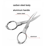 ALASICKA Carbon Steel Scissor Foldable Fishing Knot Braided Fishing Scissor Fishing Line Cutter Fishing Tackle Tool Cutting Wire