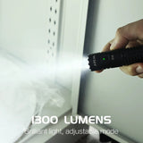 APLOS E10 Rechargeable Torches Tactical Flashlights LED 18650 SST40 1300LM with Power Indicator USB-C IPX8 EDC Camp Lighting