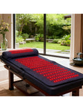 Red Light Therapy Mat with Far Infrared Heat 3D Neck Support Professional Pain Relief Massage Mat for Home Spa Use Muscle Relax