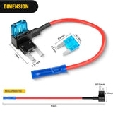 10 Pack 12v fuse tap Kit ,Fuse Holder Add-a-circuit Fuse TAP Adapter Mini ATM APM Blade Fuse Holder with 15A mini fuse