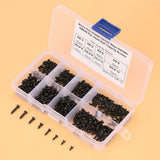 400PCS Screws Self-Tapping Screws,Black M2*4/5/6/8 M2.6*6/8/10/12 Cross Pan Head Self Tapping Metal Screws Set Assortment Kit