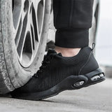 Air Cushion Working Shoes For Men Anti-Smashing Steel Toe Puncture Proof Construction Safety Shoes Sneakers Male Footwear