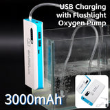 Air Pump Fishing Aerator Oxygenated Live Baits Aquarium Tool Multi-function Mobile Oxygen Flushing Pump with Lamp