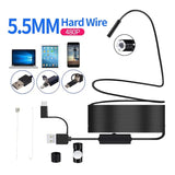 Android Endoscope 5.5mm 7mm Borescope Inspection Snake Camera Waterproof with 6 LED Lights Compatible with Android Phone PC