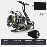 Anti-Seawater Corrosion Treatment Spinning Fishing Reel 25KG Max Carbon Washer Drag 9+1BB Saltwater Fishing Tackle