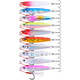 Aorace 10Pcs Super Quatity Metal Casting Jig 7g-10g-21g-28g Shore Drag Cast Jigging Spoon Fishing Lure Artificial Bait Tackle
