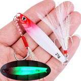 Aorace 10Pcs Super Quatity Metal Casting Jig 7g-10g-21g-28g Shore Drag Cast Jigging Spoon Fishing Lure Artificial Bait Tackle
