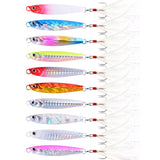 Aorace 10Pcs Super Quatity Metal Casting Jig 7g-10g-21g-28g Shore Drag Cast Jigging Spoon Fishing Lure Artificial Bait Tackle