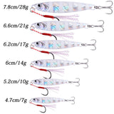 Aorace 10Pcs Super Quatity Metal Casting Jig 7g-10g-21g-28g Shore Drag Cast Jigging Spoon Fishing Lure Artificial Bait Tackle