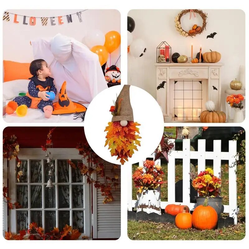 Artificial Maple Leaves Wreath Color-Changing Autumn Garland With Artificial Maple Leaves Seasonal Decor Rustic Charming Wreath