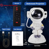 Astronaut Star Projection Night Light Nebula Ceiling with Moon and Wireless Speaker, Music, Timer for Kids, Adult Bedrooms, Gift