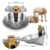 Automatic Dog Sheep Water Bowl Stainless Steel Drinking Goat Lamb Drinker Water Bowl With Copper Valve Farm Feeding Equipment
