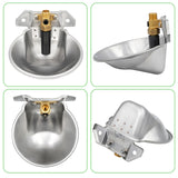 Automatic Dog Sheep Water Bowl Stainless Steel Drinking Goat Lamb Drinker Water Bowl With Copper Valve Farm Feeding Equipment