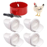 Automatic Gravity Chicken Duck Feeder Kit Rainproof Poultry Feeder For Feed Buckets Barrels Drums Troughs Reduce Spillage Mess
