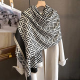 Autumn Thick Cashmere Warm Shawl Scarf Fashion Travel Pashmina Blanket Poncho Bufanda With Tassel Casual Wiinter Wraps Ehcarpe